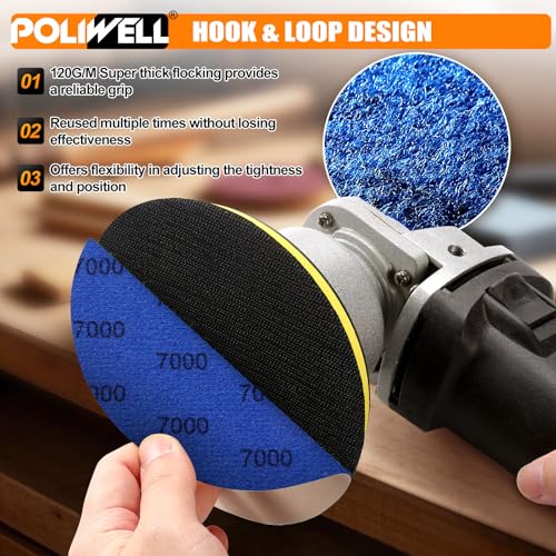 POLIWELL Sanding Discs 6 Inch 7000 Grit 20 Pack Hook & Loop - style: 7000 Grit