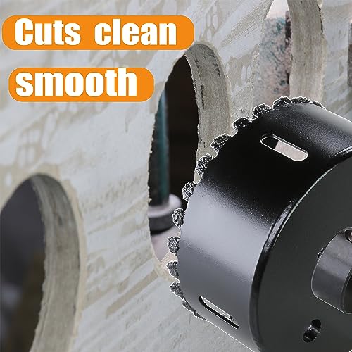 3-1/4” Carbide Grit Hole Saw Cutting Air Brick Stucco Hardy Plank Drywall Cement Board with Pilot Drill Bits Up to 3X Long Life - color: 3-1/4"(83mm)