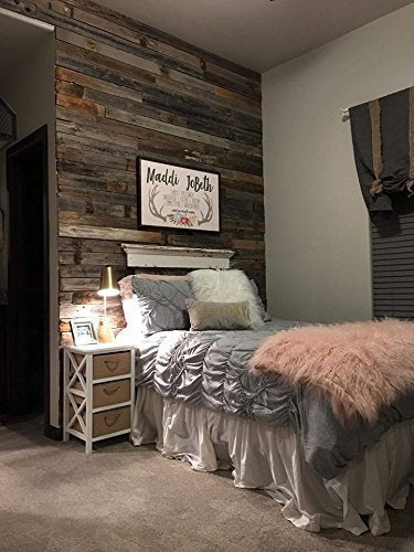 Rockin' Wood Real Wood Nail Up Application Rustic Reclaimed Naturally Weathered Barn Wood Accent Paneling Board Planks for Home Walls (23 Square feet) - size: 23 Square Feet