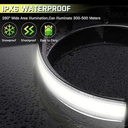 Headlamp Rechargeable,Ultra Bright Upgrade 1500 Lumens 6 Modes Head Lamp Led Rechargeable with Taillight(Individual Control),230°Wide Beam Waterproof Headlamps for Adults Outdoor Camping Running - color: Black