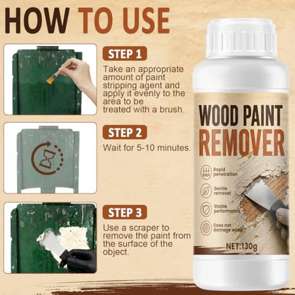 JAOJAO Advanced Paint & Varnish Remover for Wood, Quickly Dissolve, 150g