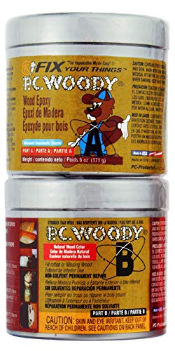 PC Products PC-Woody Wood Repair Epoxy Paste, Two-Part 6 oz in Two Cans, Tan 083338 - size: 6 oz, style: PC-Woody