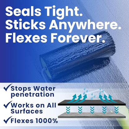 Liquid Rubber Waterproof Sealant - Rubber Paint - All Surface Leak Repair Indoor and Outdoor Flexible Roof Sealant, Water-Based, Easy to Apply, Original Black, 1 Gallon