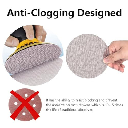 5 Inch Sanding Disc Hoop and Loop Mesh Abrasive Dust Free Anti-Blocking Net Sandpaper 30 Pieces 80 Grit Sanding Sheets for Drywall Sander,Auto Body, Wood, Metal - style: 80 Grit