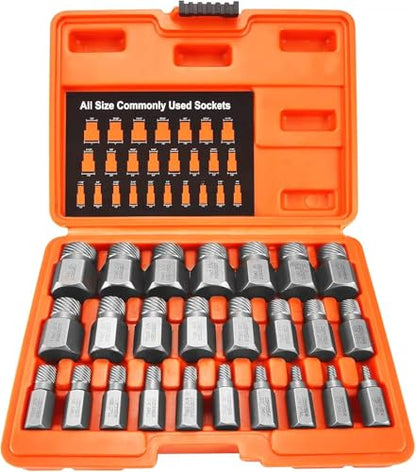XEWEA 25Pcs Screw Bolt Extractor Set, Multi-Spline Easy Out Kit - color: 25pcs
