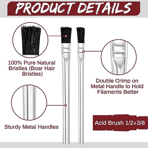 Mifoci 144 Pcs Acid Brush, Flux Brushes Bulk,1/2, 3/8 Inch Wide - size: 1/2 Inch, 3/8 Inch Wide