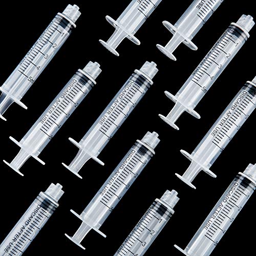 TecUnite 5 ml 20 Pack Plastic Syringes Without Needle for Liquid and Craft - size: 5 ML