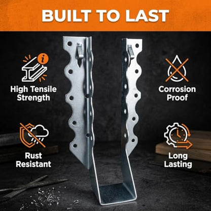 50 Pack 2x8 Joist Hangers, 18 Gauge Galvanized Face Mount - size: 2" x 8"