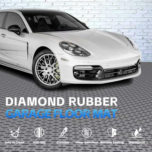 StellarStar 10x25 FT Garage Floor Mat, 2.8mm Thickened PVC Diamond Plate - color: Gray, size: 10x25 FT