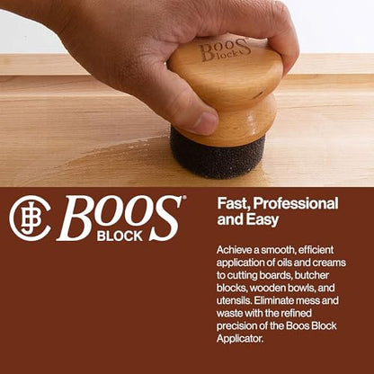 John Boos Butcher Block Oil & Cream Applicator, 1 count, Beechwood - style: Applicator Beechwood