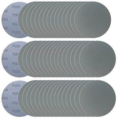 6 Inch 50 Pcs Wet Dry Hook and Loop Sanding Discs, No Hole, 5000 Grit - style: Grit 5000