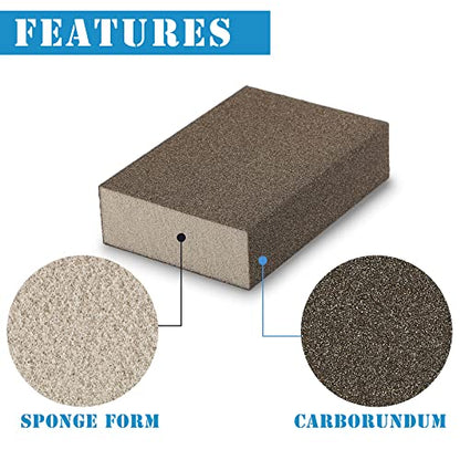 8Pcs 120 Grit Sanding Blocks, Jamiikury Fine Sanding Sponge Washable and Reusable, Wet Dry Sandpaper Sponge for Wood Metal FurniturePaint and Drywall - size: 120 Grits