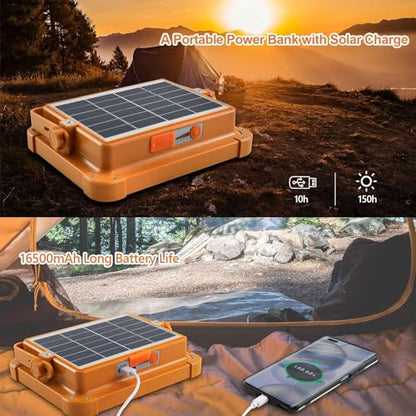 Portable LED Solar Work Light 100W 16500mAh 10000LM - color: Orange