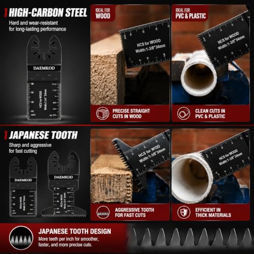 55PCS Oscillating Saw Blades, Multitool Blades for Metal Wood