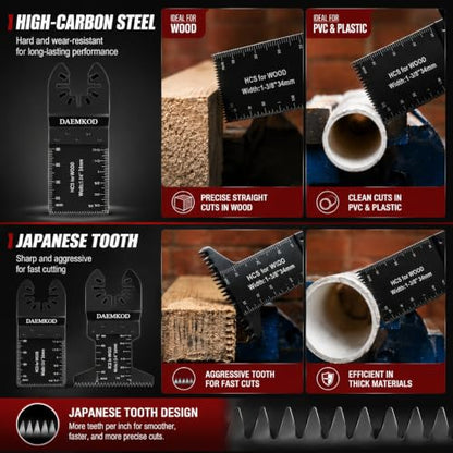 55PCS Oscillating Saw Blades, Multitool Blades for Metal Wood