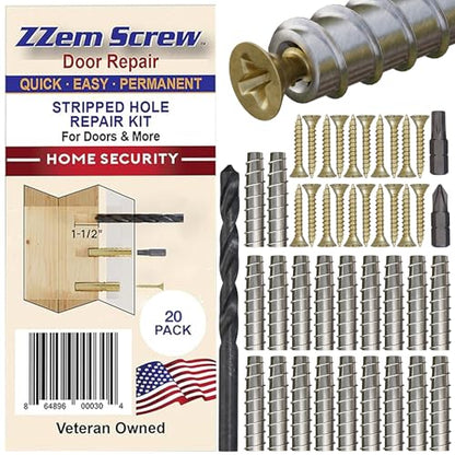 20-Pack #9 x 1-1/2" Permanent Stripped Screw Hole Repair Kit