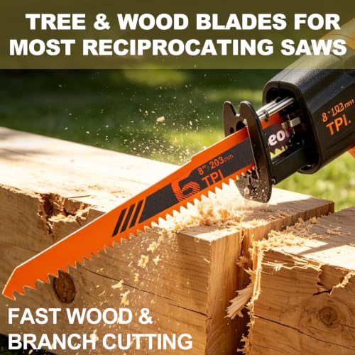 10-Piece Reciprocating Saw Blades, 6 & 8 Inch Wood & Metal Cutting