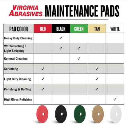 Black Floor Maintenance Pads, Heavy-Duty Stripping & Scrubbing, 17", 5 Pack - color: Black, size: 17"