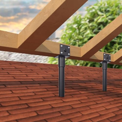 4Pcs 3.6" Saddle Roof Riser Heavy Duty Pergola Bracket, 16-1/2" High - color: Set 4, size: Large