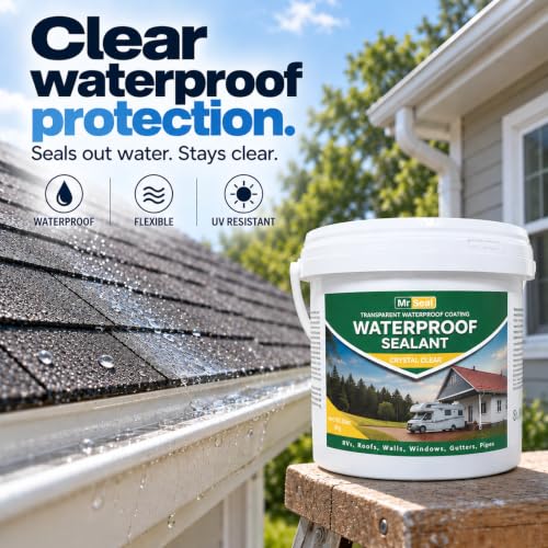 Clear Waterproof Sealant 105 OZ, Water-Based Transparent Waterproofer - style: 105OZ