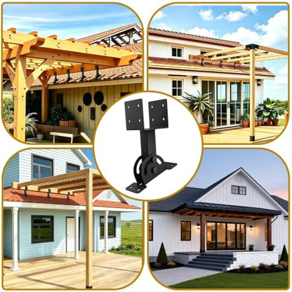 3 Pcs 4x4 Pergola Roof Riser Bracket Kit Heavy Duty Adjustable - size: 4x4-3