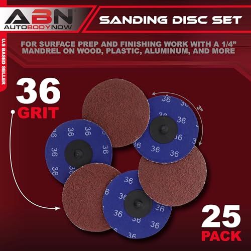 ABN Aluminum Oxide Sanding Discs 25-Pack, 3in, 36 Grit - Metal Sanding Wheels for Surface Prep and Finishing Work - style: 36 Grit