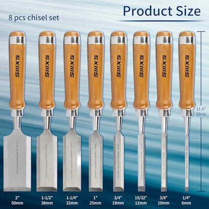 Wood Chisel Set, Steel Woodworking Chisel Set for Woodworking