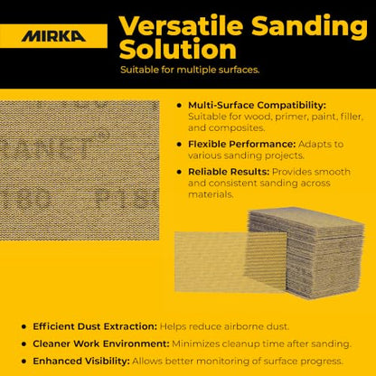 Mirka Abranet 2.75x5 Inch 180 Grit Mesh Sanding Sheets Hook & Loop, 50 Pack - size: Grit 180