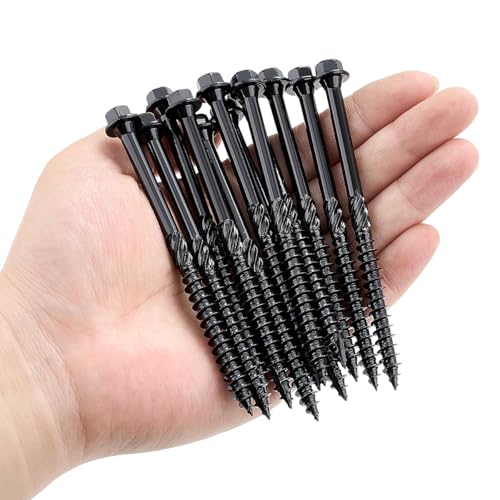 100 PCS #14 x 4” Wood Structural Screws Heavy Duty Hex Head Screws - size: #14x4"