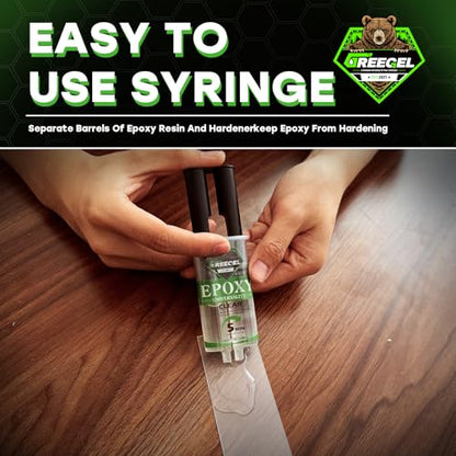 2 Part Clear Epoxy Glue 5 Minute Set Adhesive, 1.7 oz Syringe - color: Clear, size: 1.7 fl oz (50 ml)