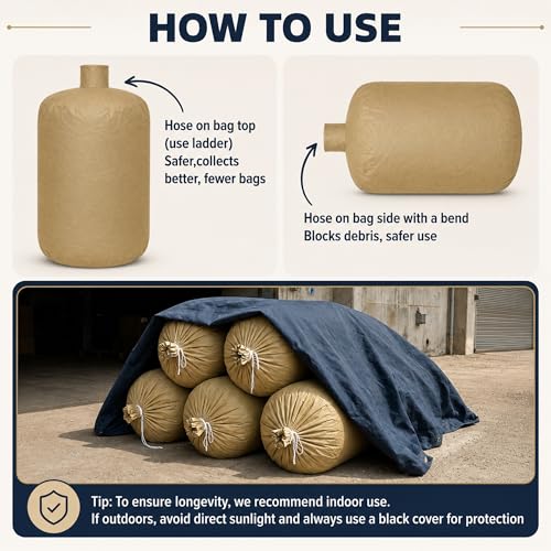 2 Pcs Insulation Removal Vacuum Bag Compatible with Insulation Hoses, Khaki - color: 2 Khaki