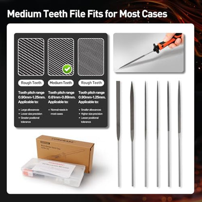 COMOWARE 16Pcs Handsaw & File Set, 12 Metal Needle File & 3 Handsaw Blades