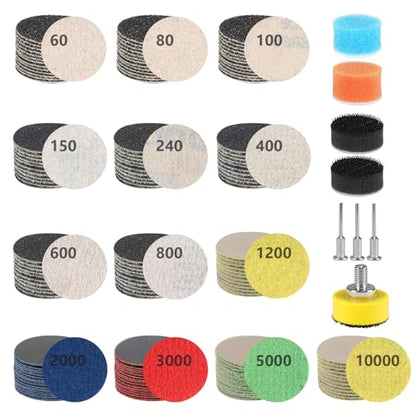 203 Pcs 1 Inch Sanding Discs,Hook and Loop 60 to 10000 - style: 203 PCS 1 Inch Sanding Disc