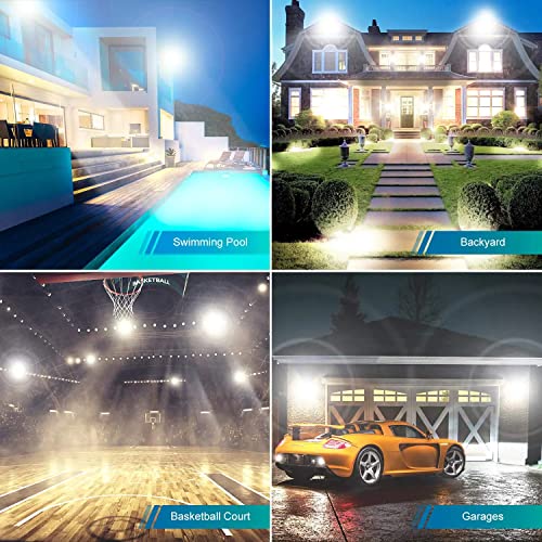 500W 2pack LED Flood Light Outdoor,(2750W Equivalent)Super Bright 58,500LM Daylight 5000K IP66 Waterproof Security LED Arena Lights,Commercial Lighting Floodlight for Backyard|Court|Stadium|Fields - color: 500w 2pack Led Flood Light