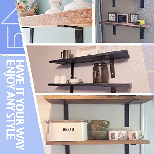 CLT Black Shelf Bracket, 12” X 5” Quarter Inch (1/4") Thick- Max Load: 440 lb Rustic Industrial Modern Farmhouse Heavy Duty Cold Rolled Steel Bracket for Table Bench, Space Saving DIY, Pack of 4 - color: Black L Bracket, size: 12 Inch