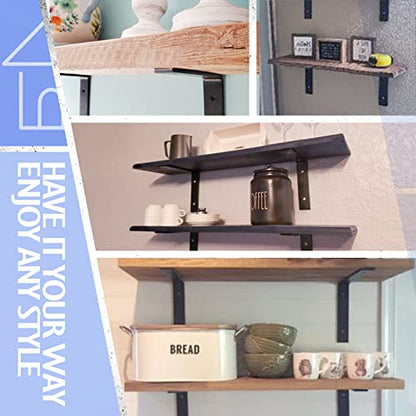 CLT Black Shelf Bracket, 12” X 5” Quarter Inch (1/4") Thick- Max Load: 440 lb Rustic Industrial Modern Farmhouse Heavy Duty Cold Rolled Steel Bracket for Table Bench, Space Saving DIY, Pack of 4 - color: Black L Bracket, size: 12 Inch