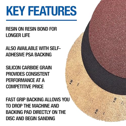 Mercer Industries 44817020 Silicon Carbide Floor Sanding Disc, Double Sided, 17" x No Hole, Grit 20Comb, 20-Pack - color: Double Sided, size: 17-Inch, style: Grit 20