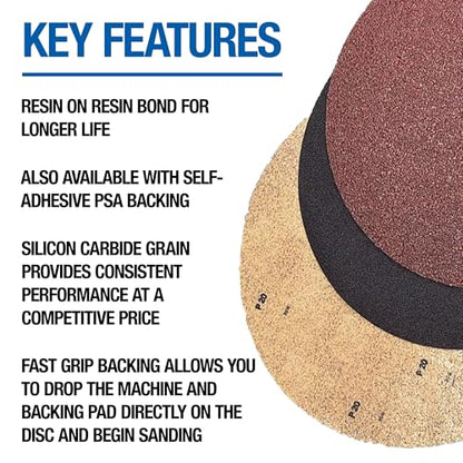 Mercer Industries 44817020 Silicon Carbide Floor Sanding Disc, Double Sided, 17" x No Hole, Grit 20Comb, 20-Pack - color: Double Sided, size: 17-Inch, style: Grit 20