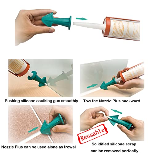 ORXPLUS Tools Caulking Gun Nozzle Adapter Kit (6.5R 10R 13R) with Caps - size: 3 Pieces Caulk Nozzle Adapter Kit