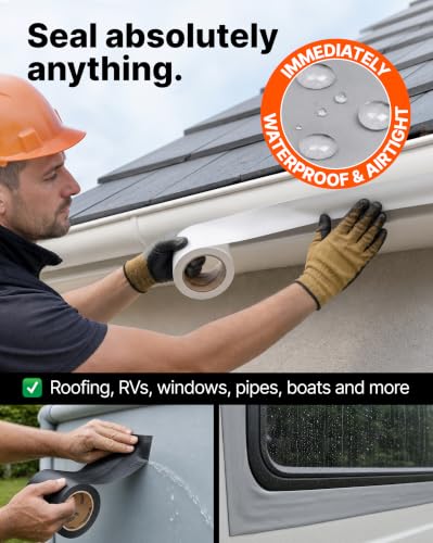 HSS Sealant Tape with MicroSealant White 6 inch x 25 feet RV & Roof Repair - color: White, size: 6" x 25'