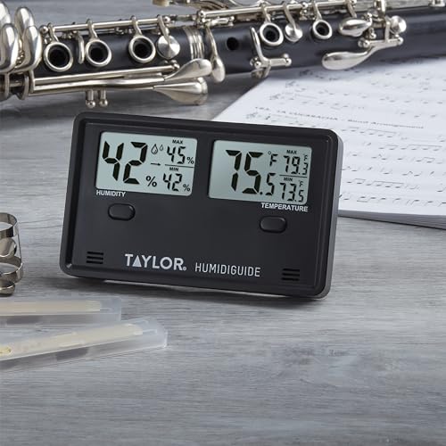 Taylor Indoor Digital Desktop Min/Max Hygrometer Thermometer - color: Black, style: Dual Display