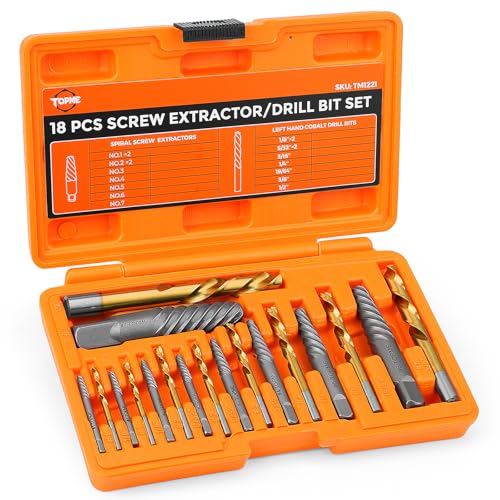 18 Piece Easy Out Screw Extractor Set and Left-Hand Drill Bit Set - color: 18 Pieces