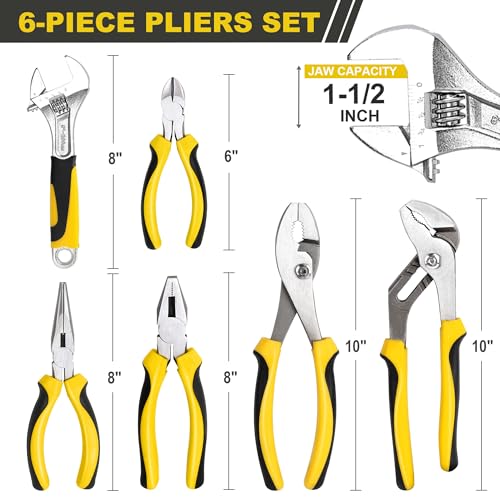 TOPLINE 6-Piece Pliers and Wrench Set
