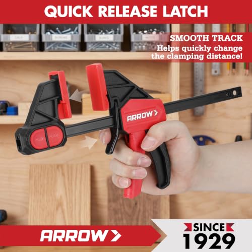 ARROW 2-Piece 6" Medium Duty Bar Clamps for Woodworking with 150LBS Force - size: 6"(2)