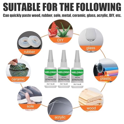 Jue-Fish Multifunctional Glue Welding High-Strength Oily Glue, Universal Super Glue Gel, Instant Bonding, Strong Adhesion, Repairs Last Long Time for All(50g/4PCS) - color: clear4PC