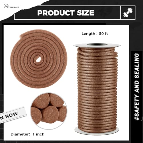 MotiMind Foam Backer Rod for Gap, 1 Inch X 50 ft, Brown, 1 Roll - color: Brown, size: 1 Inch X 50 ft