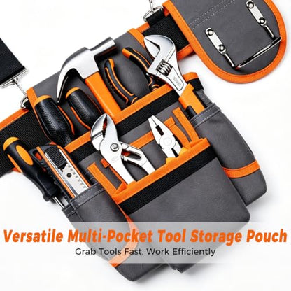 Magnetic Detachable Tool Belt with Suspenders, Fits 32‑66" Waist
