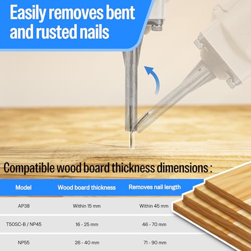 meite NP55 Pneumatic Nail Remover, 9-16 Gauge Denailer for Pallet Recycling - size: for 2-3/4"~3-1/2"(71-90mm) Nail Length