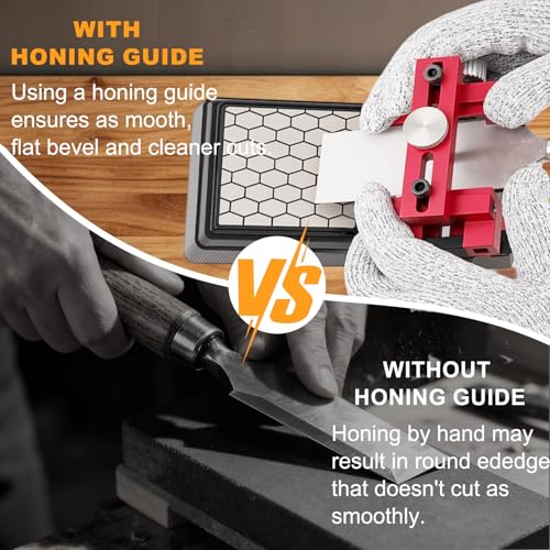 Chisel Sharpening Kit with Honing Guide & 400/1000 Grit Diamond Stone