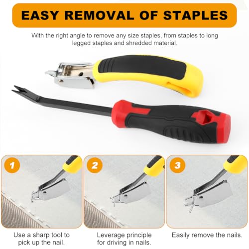 2PCS Heavy Duty Staple Removers, Upholstery Staple Puller Tool for Carpet, Wood, Flooring, Furniture & Construction